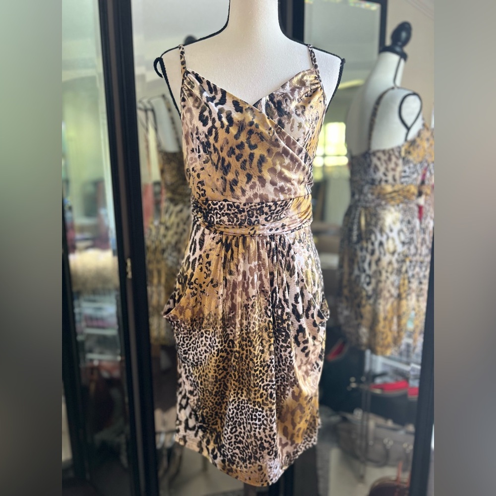 NWT Bailey blue leopard spaghetti dress size  M